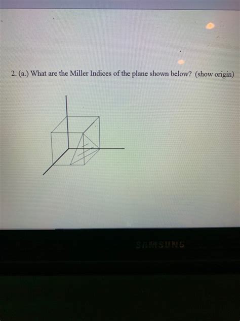 Solved A What Are The Miller Indices Of The Plane Chegg