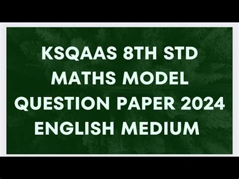 Th Std Maths Model Question Papers Ksqaas Model Question Paper