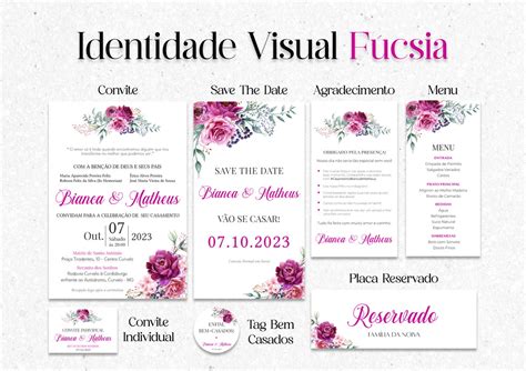 Identidade Visual Casamento Fúcsia Elo7 Produtos Especiais