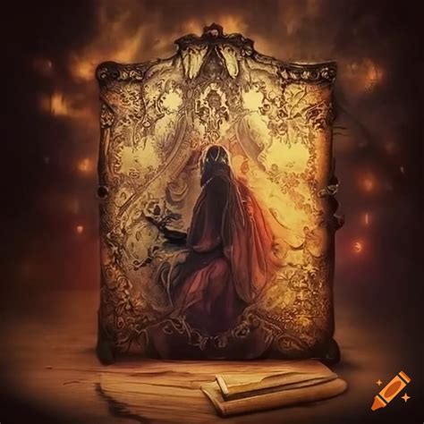 Fantasy Magical Medieval Old Antique Grimoire Design On Journal Cover