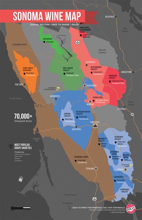 Sonoma Wine Map (Poster) | Wine Folly - Sonoma Wineries Map Printable ...