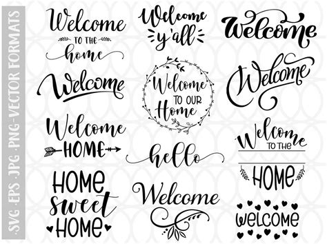 Welcome Svg Bundle Home Sign Svg Hello Svg Porch Sign Svg Etsy