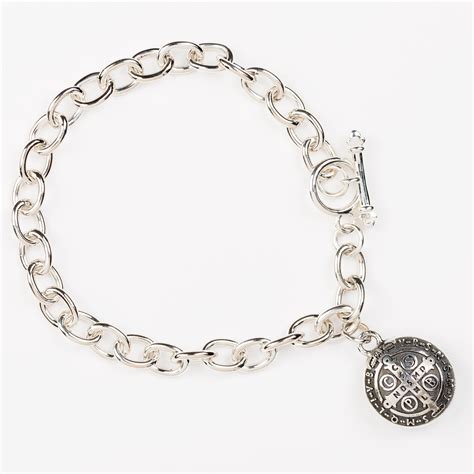 Sterling Silver St Benedict Charm Bracelet The Catholic Company®