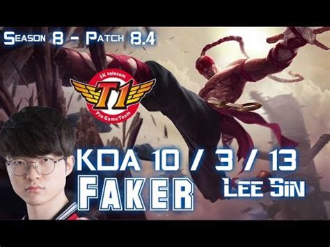 SKT T1 Faker LEE SIN Vs JARVAN IV Jungle Patch 8 4 KR Ranked YouTube