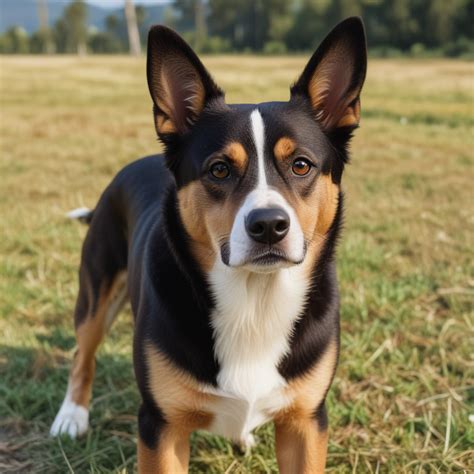 playful dog enjoying  sunny day   green field