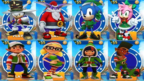 Sonic Dash Vs Subway Surfers Xmas City All Christmas Characters