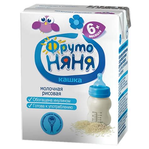 Рисовая кашка ФрутоНяня молочная жидкая - калорийность, полезные ...