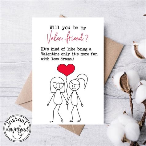 Funny Valentine Card Friend Etsy