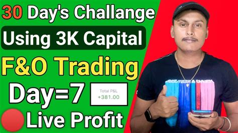 Using 3k Capital For 30 Days Challenge 🔴live Option Trading For