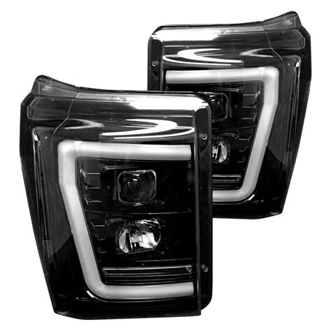 Recon Projector Headlights OLED Halos DRL Black Smoke 264272BKC