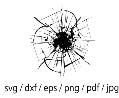 Cracked Wall SVG Cracked Glass SVG Explosion Svg Bullet Hole Svg