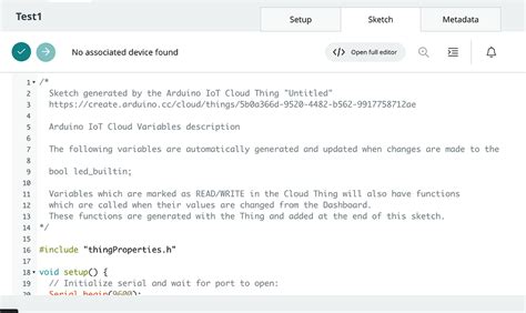 No Associated Device Found Arduino Iot Cloud Uno R4 Wifi