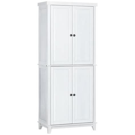 HOMCOM 72 5 Pinewood Large Kitchen Pantry Storage Cabinet White