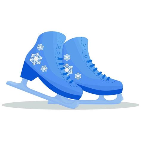 An Isolated Pair Of Blue Ice Skates For Winter Sports Skating