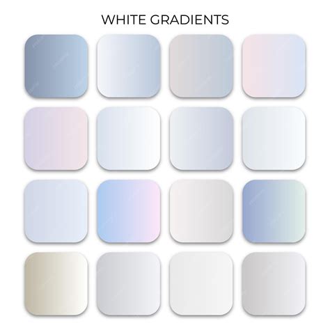 premium vector set  white gradient color palette
