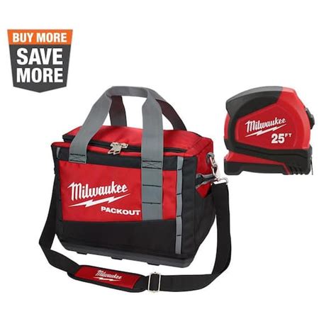 Milwaukee In Packout Tool Bag Tote With Ft Compact Tape Measure