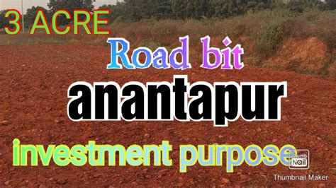 Agricultural Land For Sale Anantapur Pure Red Soil Land Acr Youtube