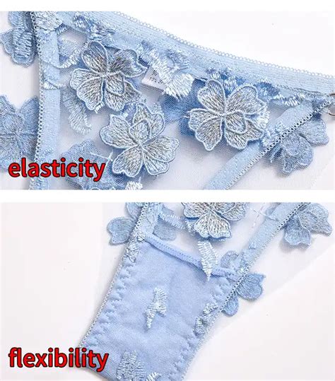 New Sexy Suit Floral Embroidery Applique Mesh Sexy Push Up Bra And Panties Flower Lingerie
