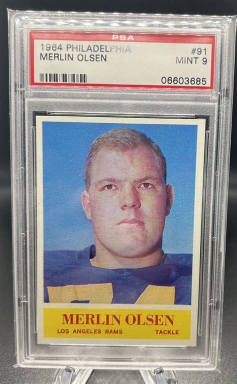 1964 Philadelphia MERLIN OLSEN 91 Rookie RC PSA 9 Mint EBay