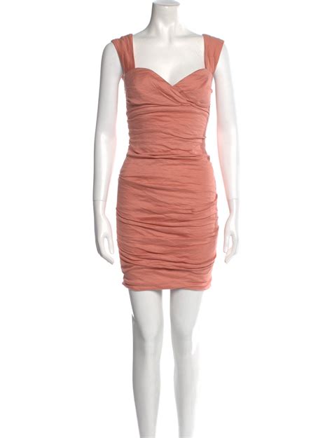 Nicole Miller Square Neckline Mini Dress Pink Dresses Clothing