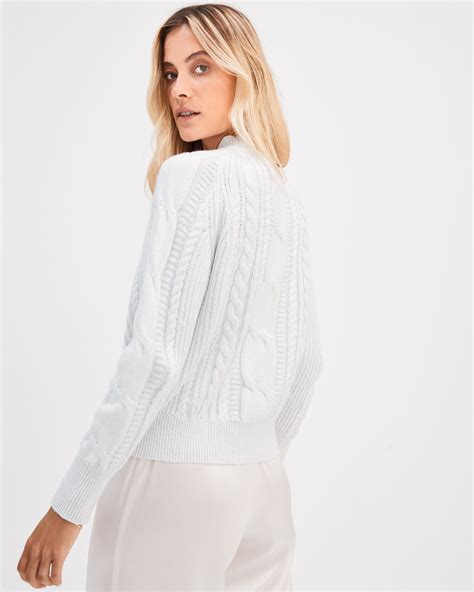 Plaited Cable Knit Mockneck Sweater Haven Well Within