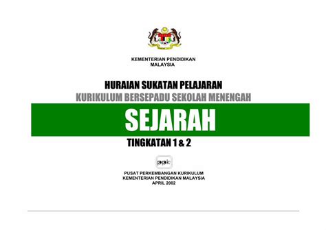 PDF Huraian Sukatan Pelajaran Sejarah DOKUMEN TIPS