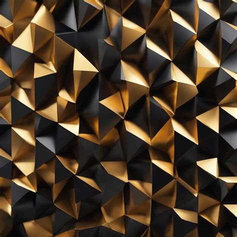 Premium Photo | Modern geometric wallpaper black and gold background 3d ...