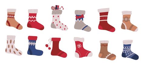 Christmas Socks Clipart Hd Png Cartoon Style Clipart Christmas Socks