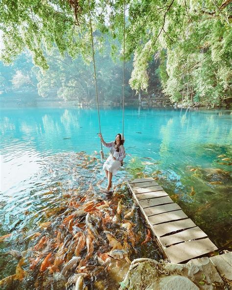 Telaga Biru Cicerem Danau Super Jernih Dengan Ikan Warna Warni Yang