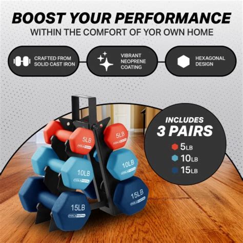 Holahatha And Pound Neoprene Dumbbell Weight Set With Storage