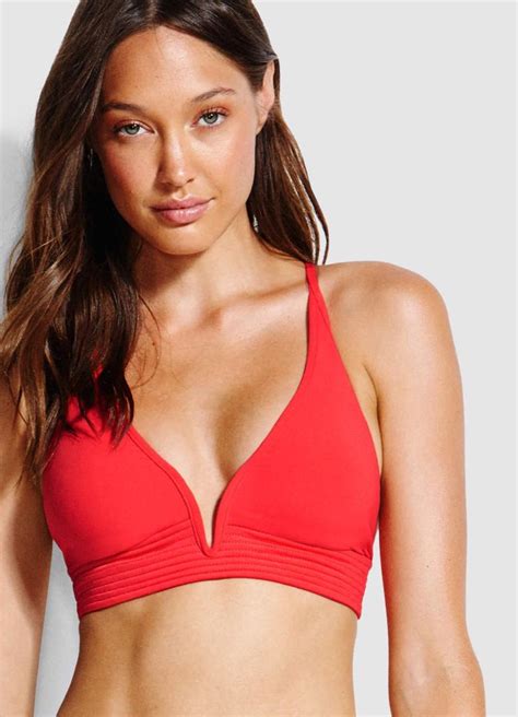 Seafolly Quilted Longline Tri Bikini Top Women S Fashion Clothes