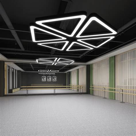 60w Triangle Black Led Ceiling Light 110v 120v Modern Metal Office