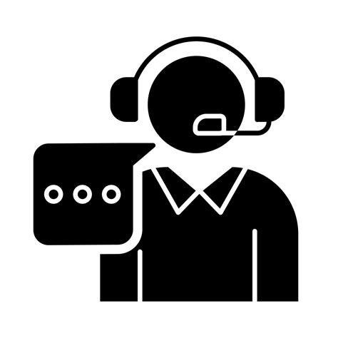 Customer Support Black Glyph Icon Call Contact Center Telephone