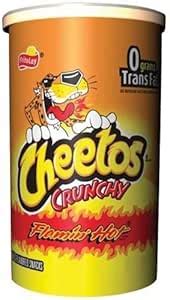 Cheetos Crunchy Flamin Hot Canister OZ G Amazon Co Uk Grocery