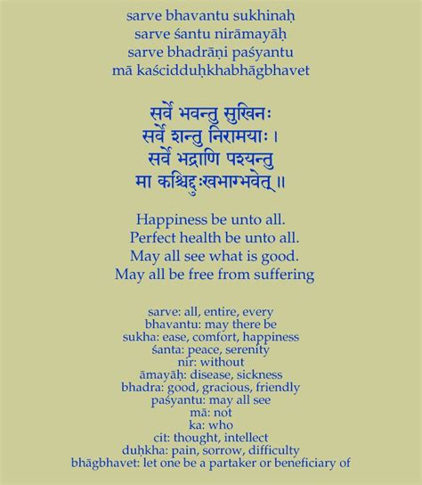 May All Be Free From Suffering Mantras Sanskrit Vedic Mantras