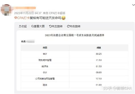 2023年cpa考试成绩复核结果公布！1月12日起可查！ 知乎