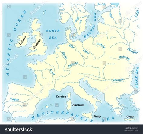 Vector Physical Map Europe Stock Vector (Royalty Free) 3456585 ...