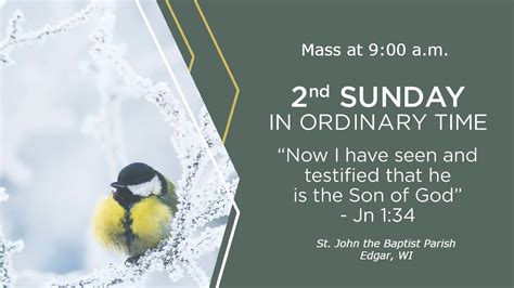 2nd Sunday In Ordinary Time Sunday Mass January 15 2023 YouTube