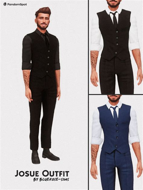 Josue Outfit By Bluerose Sims Ts4 Cc In 2024 Sims 4 Men Clothing Sims 4 Male Clothes Sims