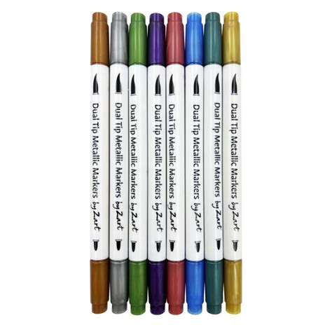 Dual Tip Metallic Markers Colours Sagacity Art Crafts