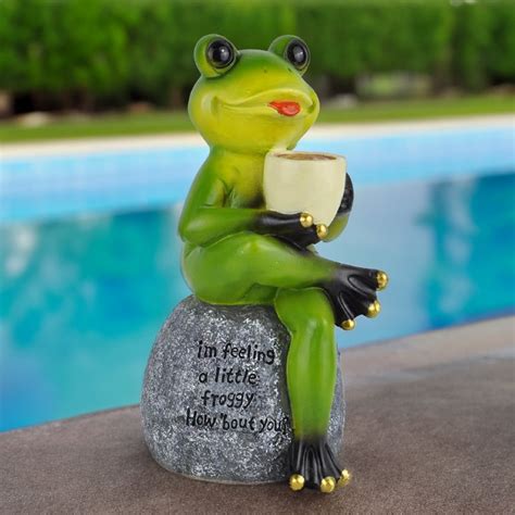 Coffee Drinking Frog Garden Statue with Funny Quote | Michaels