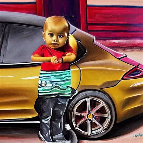 Painting Of Indian Baby In Porsche Panamera Stable Diffusion Openart