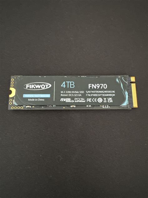 Fikwot FN970 4TB M 2 2280 PCIe Gen4 NVMe Bis Zu 7400MB S Kompatibel Mit