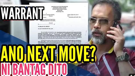 Warrant Of Arrest Ni Bantag Ii Ano Next Move Youtube