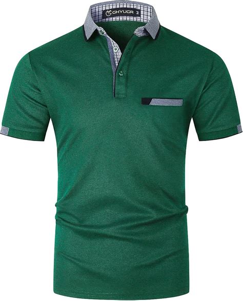 Ghyugr Mens Polo Shirts Short Sleeve Polo Casual Contrast Color Splice T Shirt At Amazon Mens