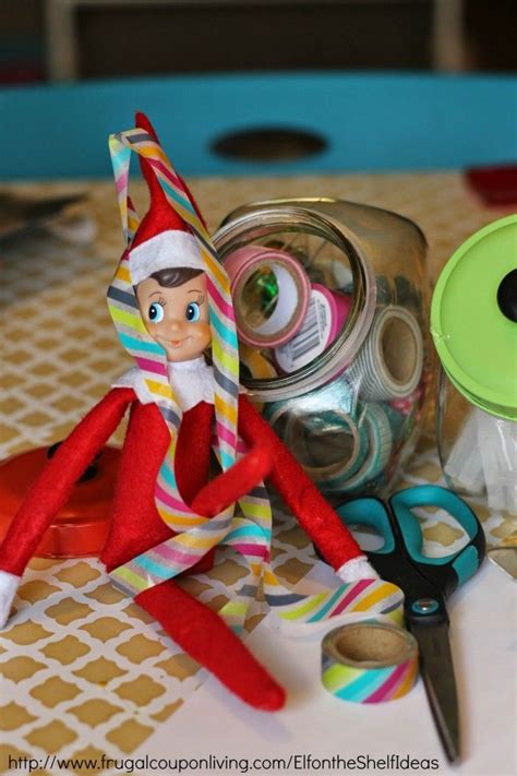 Elf On The Shelf Ideas Elf Is Tied Up In Washi Tape Elf On The