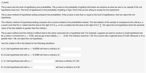 Solved The p-value and the level of significance are | Chegg.com