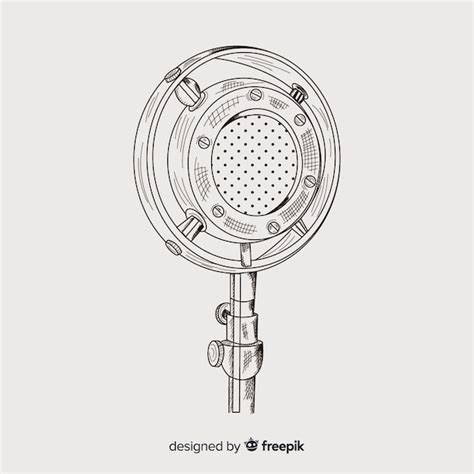 Free Vector Realistic Hand Drawn Vintage Microphone