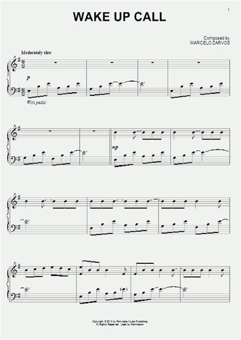 Wake Up Call Piano Sheet Music | OnlinePianist