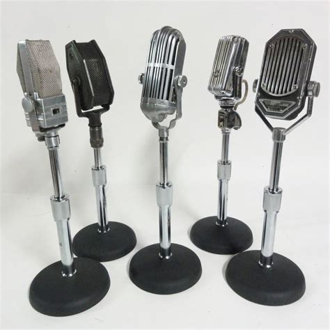 5 Early Antique Microphones Circa 1920 1930 All Come With Adjustable